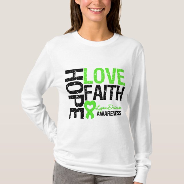T-shirt Lyme Maladie Hope Amour Foi (Devant)
