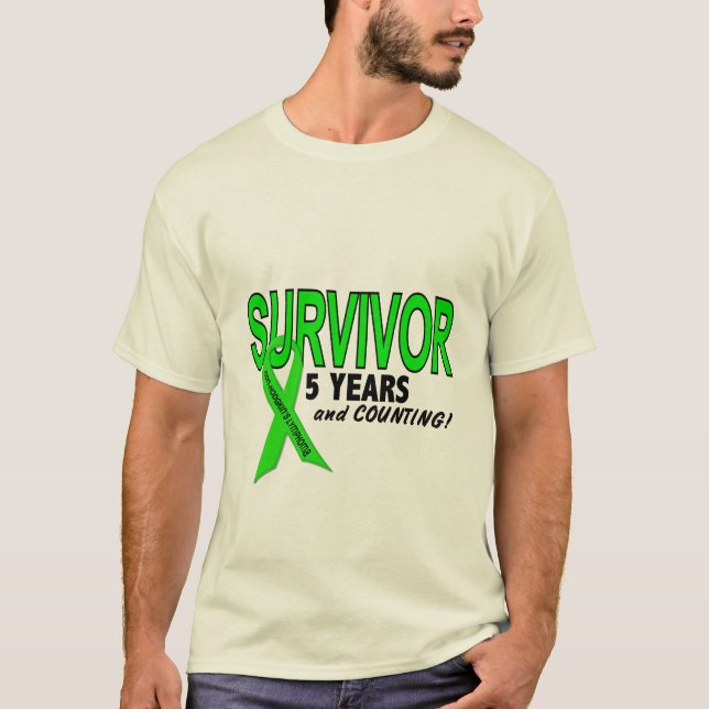 T-shirt Lymphome de Non-Hodgkins survivant de 5 ans (Devant)