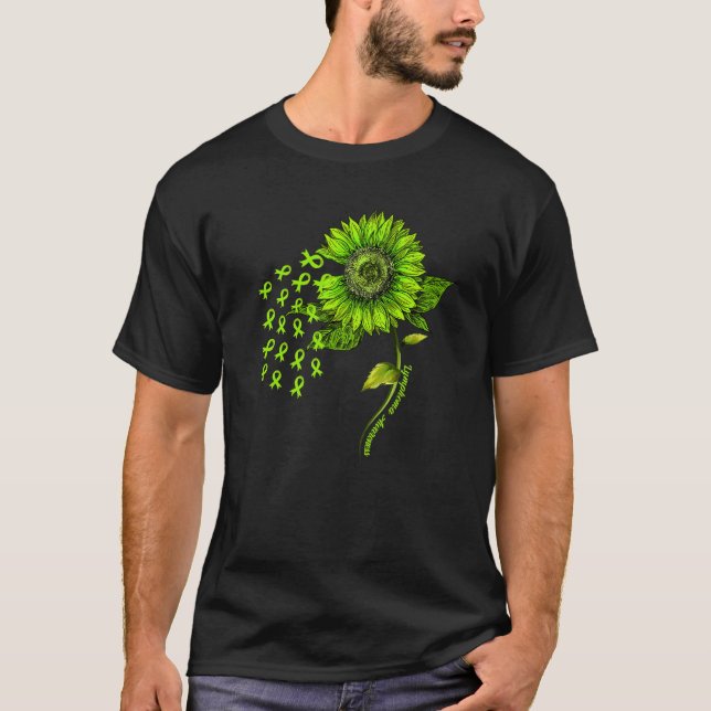 T-shirt Lymphome du ruban vert citron jaune Lymphome (Devant)