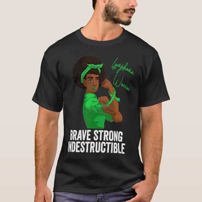 T-shirt Lymphome Guerrière Forte Black Femmes Rosie Le Riv (Devant)
