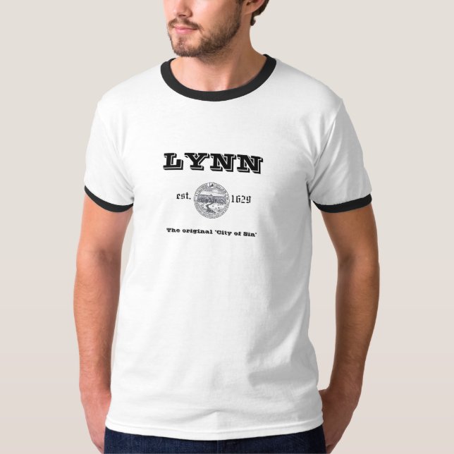T-shirt Lynn : "La ville originale du péché " (Devant)