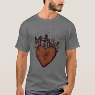 T-shirt M4ng Heart Trees Trunk Tree Plante Lover Adventure