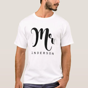 T-shirt M. Groom Écriture Moderne Tendance Mariage
