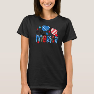 T-shirt M. Merica Drapeau Américain Lunettes Patriotique 4