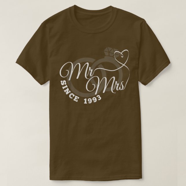 T-shirt M. & Mme depuis 199329e anniversaire du Mariage Ma (Design devant)