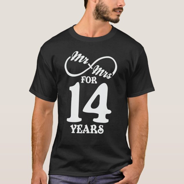 T-shirt M. & Mme Pour 14 ans 14e anniversaire de Mariage (Devant)