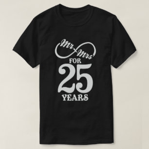 T-shirt M. & Mme Pour 25 ans 25e anniversaire de Mariage