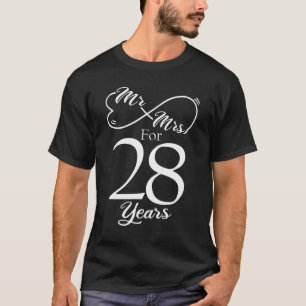 T-shirt M. & Mme Pour 28 ans 1er anniversaire Mariage