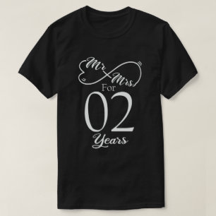 T-shirt M. & Mme Pour 2 ans 2e anniversaire de Mariage