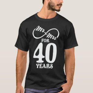 T-shirt M. & Mme Pour 40 ans 40e anniversaire de Mariage
