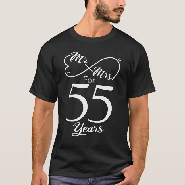 T-shirt M. & Mme Pour 55 ans 55e anniversaire de Mariage (Devant)
