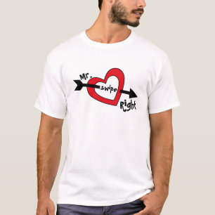 T-shirt M. Swipe Droite Mobile Dating App Conception migno