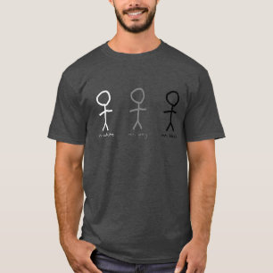 T-shirt M. White, M. Grey, et M. Black