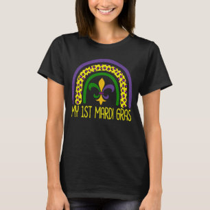 T-shirt Ma 1ère Mardi Gras mignonne Leopard Rainbow Women
