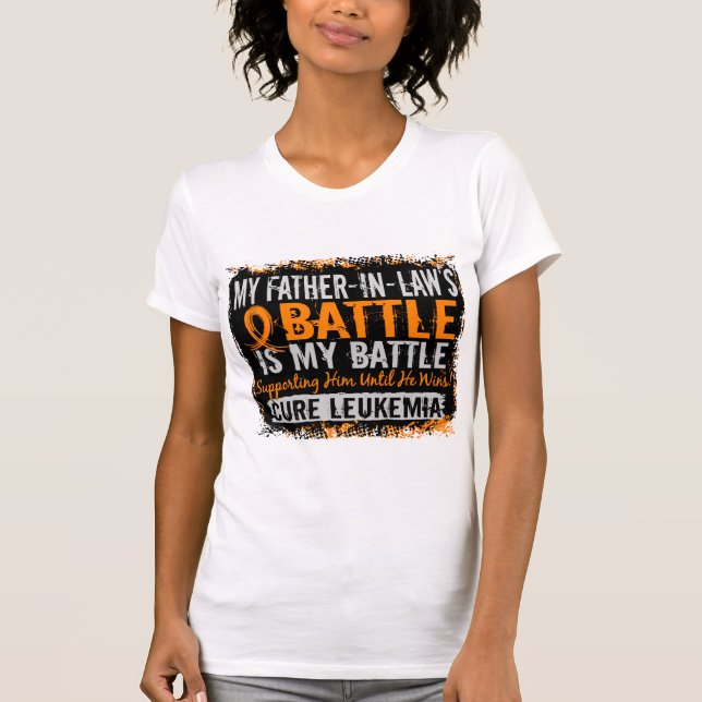 T-shirt Ma bataille beau-père de trop 2 leucémies (Devant)