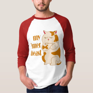 T-shirt Ma bête intérieure fainéante citation de motivatio