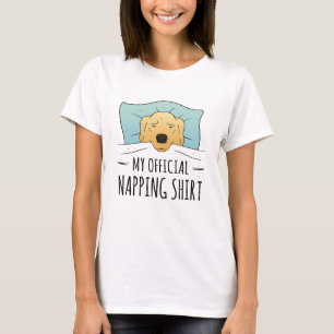 T-shirt Ma chemise de sieste officielle avec chien couchan
