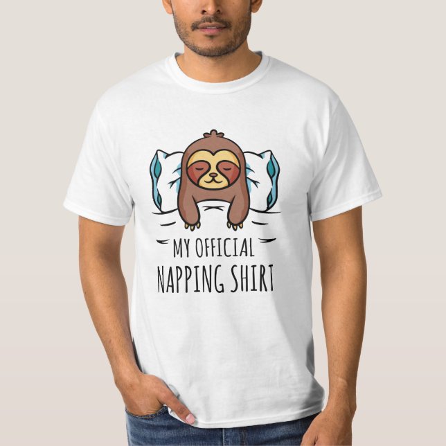 T-shirt Ma chemise de sieste officielle avec Sloth couché (Devant)