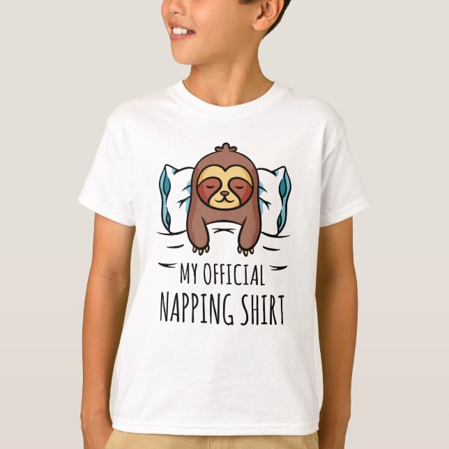 T-shirt Ma chemise de sieste officielle avec Sloth couché (Devant)