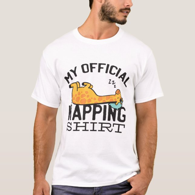 T-shirt Ma chemise de sieste officielle - Giraffe endormie (Devant)