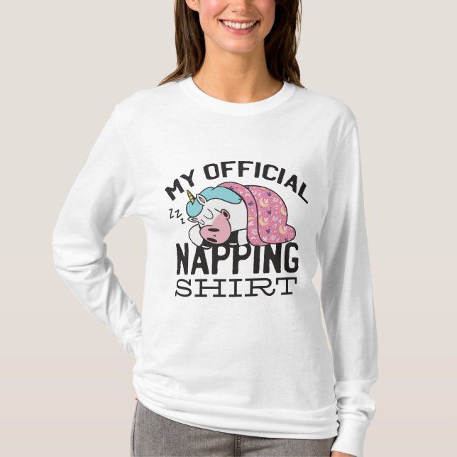 T-shirt Ma chemise de sieste officielle - Lazy sommeil Uni (Devant)