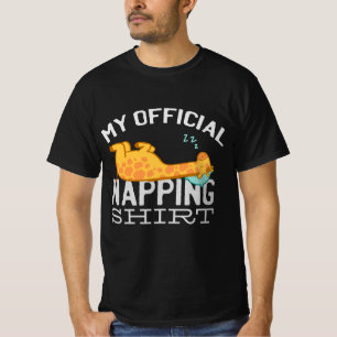 T-shirt Ma chemise officielle de sieste - Girafe fainéant 