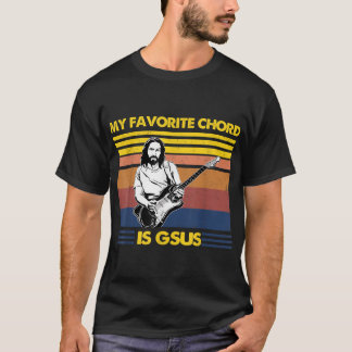 T-shirt Ma Chord Favorite Est Gsus Jésus Jouant Guitare Am