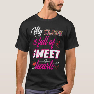 T-shirt Ma Classe Est Pleine De Coeurs Doux Saint Valentin