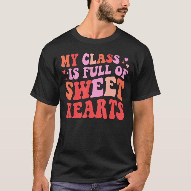 T-shirt Ma Classe Est Pleine De Coeurs Doux Valentines Day (Devant)