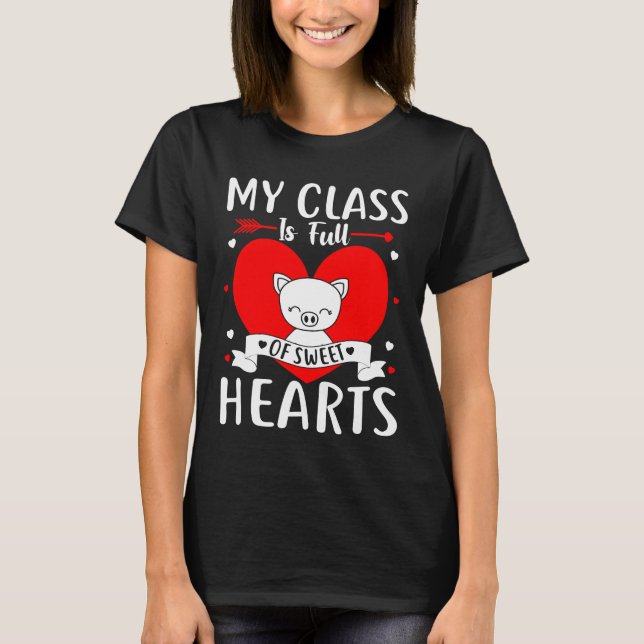T-shirt Ma Classe Est Pleine De Coeurs Sucrés Valentine (Devant)