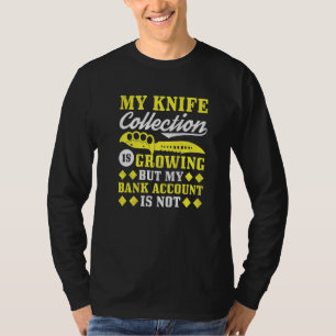 T-shirt Ma collection de couteaux grandit mais pas mon com