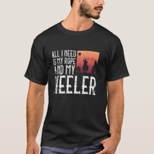 T-shirt Ma Corde Et Mon Heeler - Équipe De Roping De Rodéo