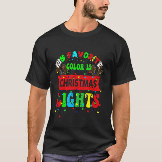 T-shirt Ma Couleur Préférée Est Les Lumières De Noël Longu