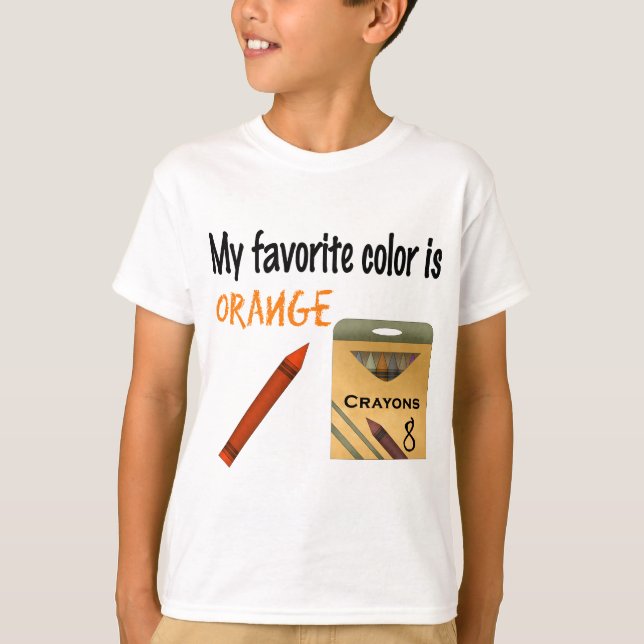 T-shirt Ma couleur préférée est orange (Devant)