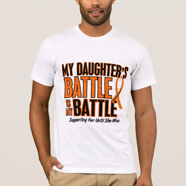 T-shirt Ma de bataille leucémie de fille trop (Devant)