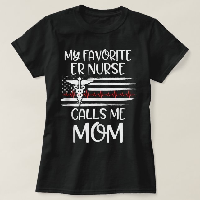 T-shirt Ma favorite Nurse Calls Me Maman Daughter Nursing (Design devant)