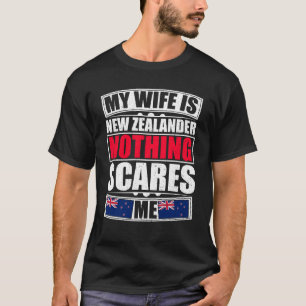 T-shirt Ma Femme Est Néo-Zélandaise Rien Ne Me Fait Peur