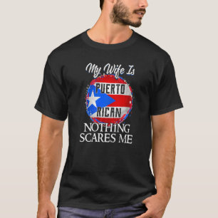 T-shirt Ma Femme Est Porto Rico Heritage Roots Drapeau H