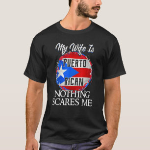 T-shirt Ma Femme Est Porto Rico Heritage Roots Drapeau H