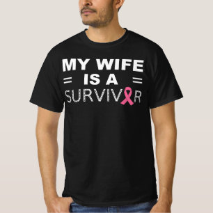 T-shirt Ma femme est une survivante - Sensibilisation au c