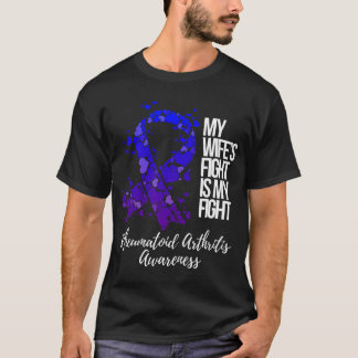 T-shirt Ma Femme Lutte Est Ma Lutte Contre L'Arthrite Rhum