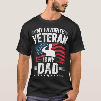T-shirt Ma fête des pères préféré vétéran est mon père