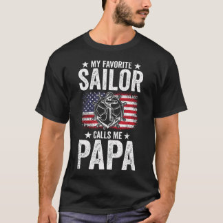 T-shirt Ma fête des pères préférée de marin m'appelle Papa