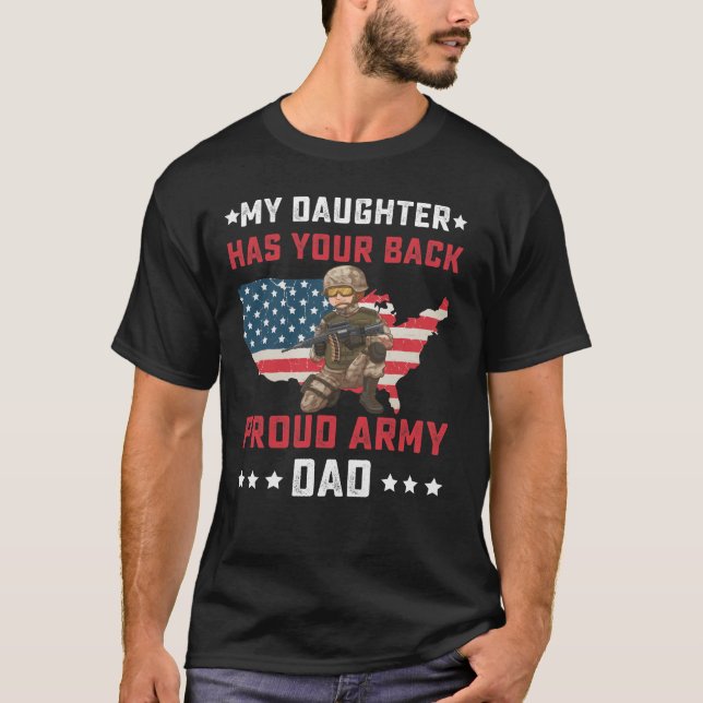 T-shirt ma fille a ton dos fier armée papa (Devant)