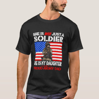 T-shirt Ma Fille Est Un Soldat Fière Armée Papa Militaire