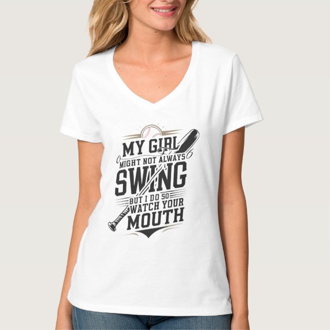 T-shirt Ma Fille Ne Chantera Peut-Être Pas Toujours, Mais  (Devant)