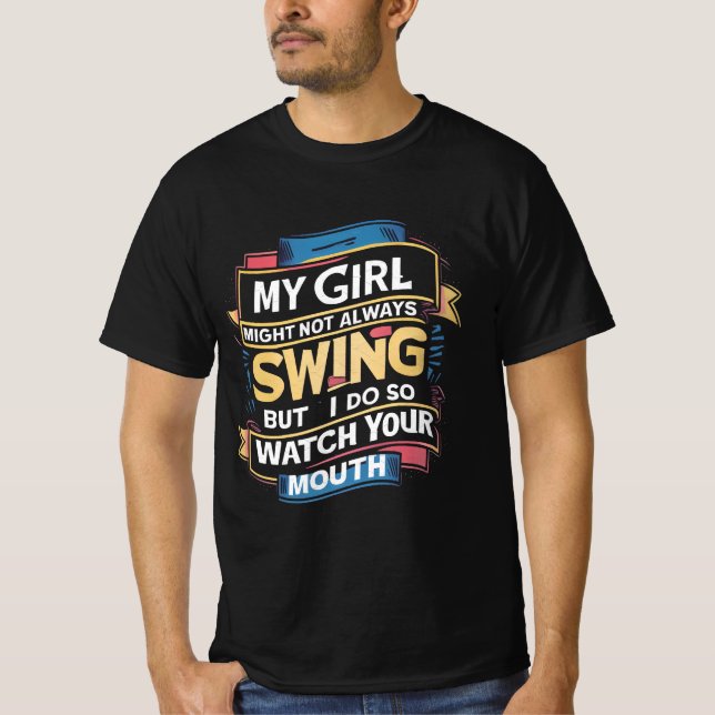 T-shirt Ma Fille Ne Chantera Peut-Être Pas Toujours, Mais  (Devant)