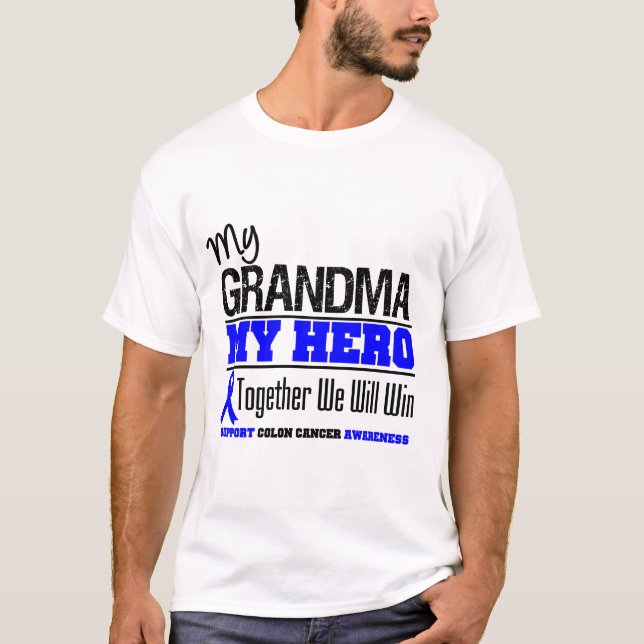 T-shirt Ma grand-maman, mon cancer du colon de héros (Devant)