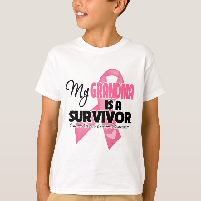 T-shirt Ma grand-mère est une survivante - Cancer du sein (Devant)