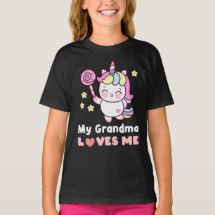 T-shirt Ma grand-mère m'aime Unicorne
